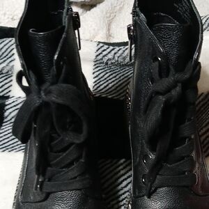 Vince Camuto Black Lace-Up Boots